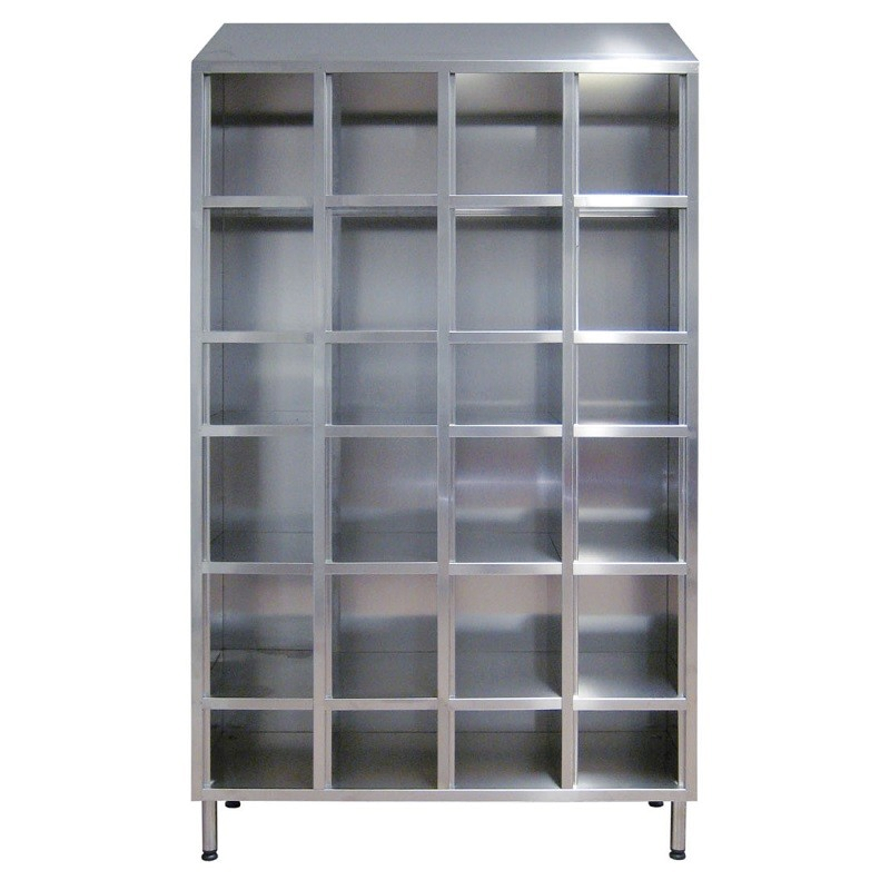 Armoire inox à casiers | Armoire vestiaire inox avec 6, 12, 18, 24 casiers sans porte | X-4007060-441_1