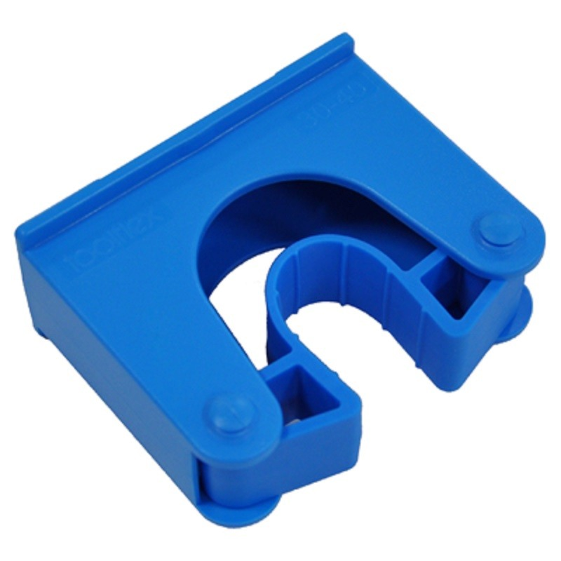 Support brosserie | Porte balai mural polypropylène Toolflex de 30 à 40 mm | 10 couleurs HOLD2 | HOLD2_1