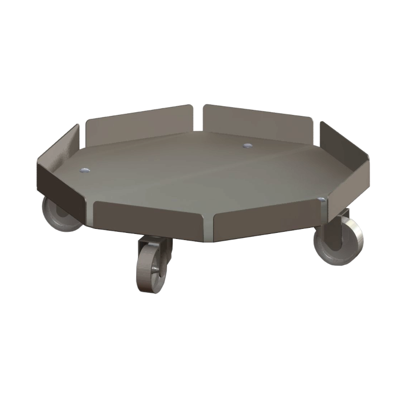 Chariot roule-fût en inox pour fût ø 500 mm 100 litres, avec 4 roue...