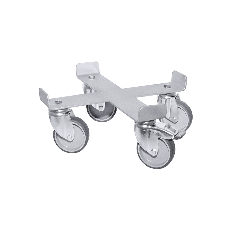 Chariot roule fût inox 5 modèles roulettes pivotantes inox