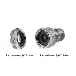 Raccord rapide laiton NITO | Adaptateur NITO 5361GA3 laiton chromé 1/2" x 1/2",3/4" et M22x1 femelle | NIT-5361GA3