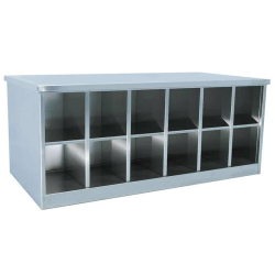 Banc de passage inox | Banc de passage de zone inox 12 casiers | X-7007_441_1