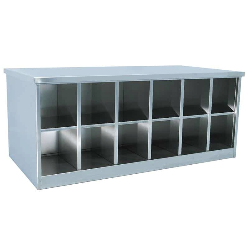 Banc de passage inox | Banc de passage de zone inox 12 casiers | X-7007