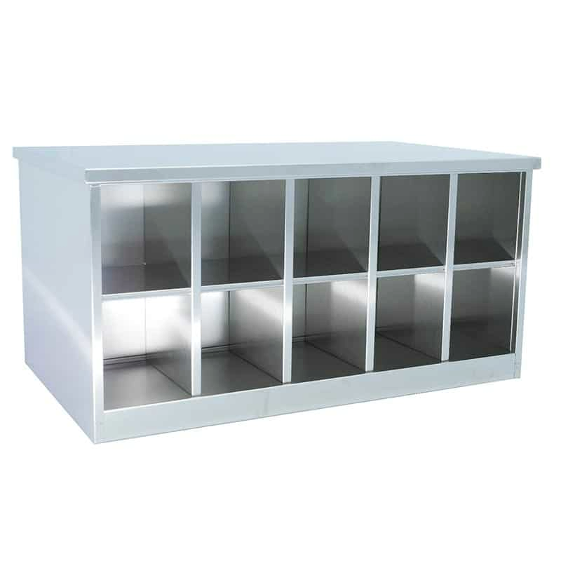 Banc de passage inox | Banc de passage de zone inox 2x10 casiers | X-7013-441_1