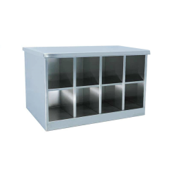 Banc de passage inox | Banc de passage de zone inox 2 x 8 casiers | X-7016-441_1