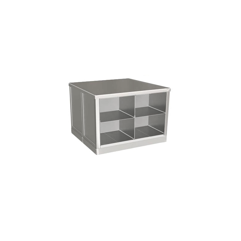 Banc de passage inox | Banc de passage de zone inox 2 x 4 casiers | X-7018-441_1