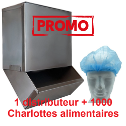 Protection et sécurité détectable | Distributeur inox avec 1000 Charlottes alimentaires bleues | D-009DEC-446ND