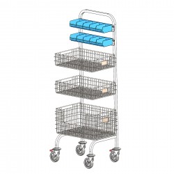Chariot de transfert inox | Chariot de bloc inox simple face ST85 5 niveaux | AGE-ST85
