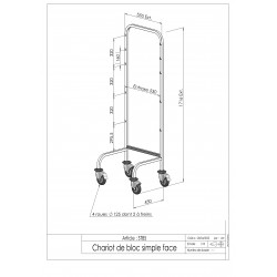 Chariot de transfert inox | Chariot de bloc inox simple face ST85 5 niveaux | AGE-ST85