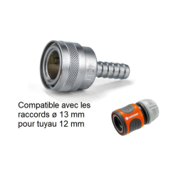 Raccord rapide d'arrosage laiton  | Raccord rapide arrosage laiton chromé NITO 5949SA3 - 1/2" x embout 3/8" | NIT-5949SA3