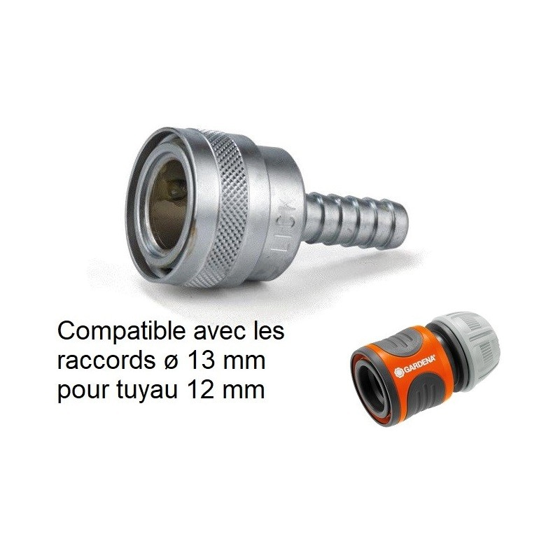 Raccord rapide d'arrosage laiton  | Raccord rapide arrosage laiton chromé NITO 5949SA3 - 1/2" x embout 3/8" | NIT-5949SA3