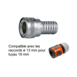 Raccord rapide d'arrosage laiton  | Raccord rapide arrosage laiton chromé NITO 5951SA3 - 1/2" x embout 3/4" | NIT-5951SA3