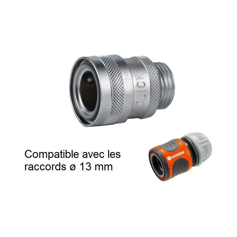 Raccord rapide d'arrosage laiton  | Raccord rapide arrosage laiton chromé NITO 5950NA3 - 1/2" x 1/2” BPS mâle | NIT-5950NA3
