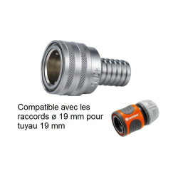 Raccord rapide d'arrosage laiton  | Raccord rapide arrosage laiton chromé NITO 6950SA3 - 3/4" x embout 3/4" | NIT-6950SA3