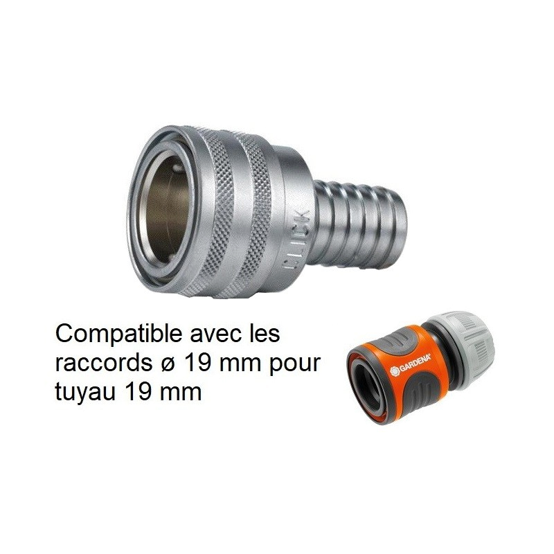 Raccord rapide d'arrosage laiton  | Raccord rapide arrosage laiton chromé NITO 6950SA3 - 3/4" x embout 3/4" | NIT-6950SA3