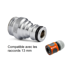 Raccord rapide d'arrosage laiton  | Adaptateur rapide laiton chromé NITO 59640A3 - 1/2" mâle x 1/2" BSP mâle | NIT-59640A3