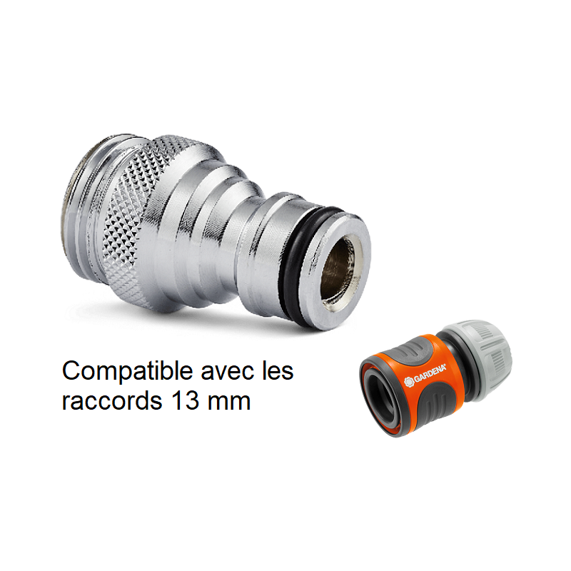 Raccord rapide d'arrosage laiton  | Adaptateur rapide laiton chromé NITO 59640A3 - 1/2" mâle x 1/2" BSP mâle | NIT-59640A3