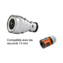 Raccord rapide d'arrosage laiton  | Coupleur laiton chromé NITO 59810A3 femelle 1/2” X mâle 1/2” | NIT-59810A3