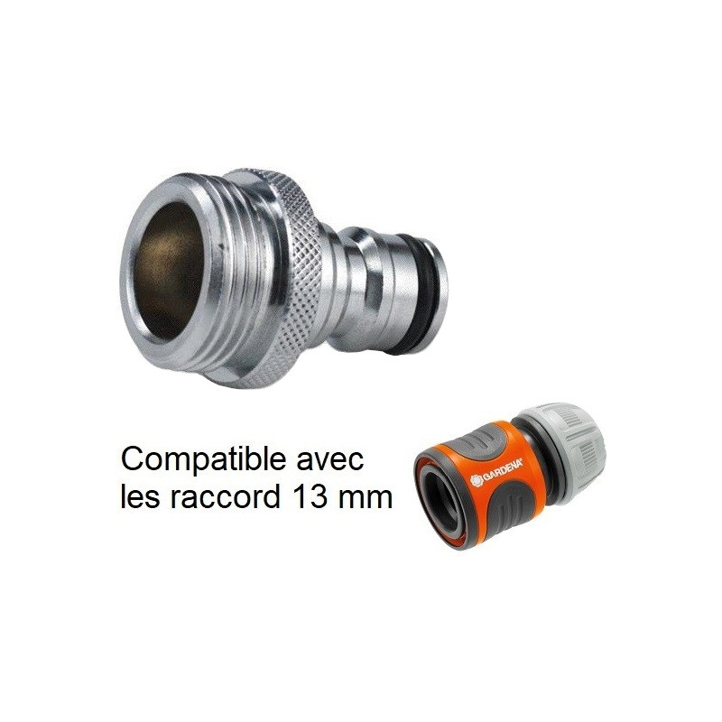 Raccord rapide d'arrosage laiton  | Adaptateur rapide laiton chromé NITO 5964AA3 - 1/2" mâle x 3/4" BSP mâle | NIT-5964AA3