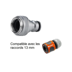 Raccord rapide d'arrosage laiton  | Adaptateur rapide laiton chromé NITO 5961GA3 - 1/2" mâle x M22x1 femelle | NIT-5961GA3