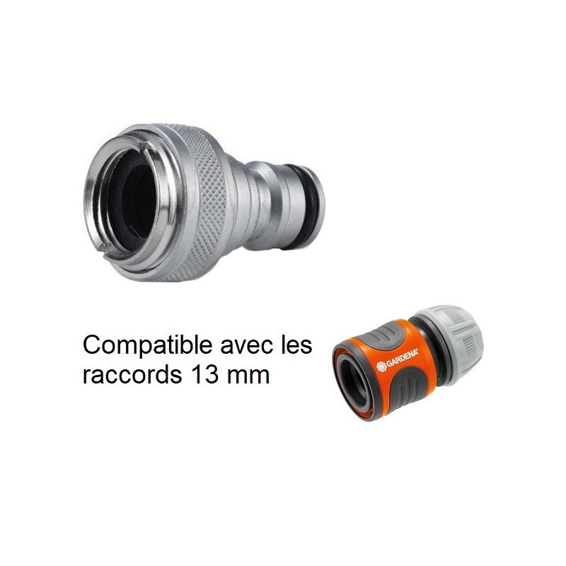 Raccord rapide d'arrosage laiton  | Adaptateur rapide laiton chromé NITO 5961GA3 - 1/2" mâle x M22x1 femelle | NIT-5961GA3