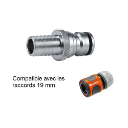 Raccord rapide d'arrosage laiton  | Adaptateur rapide laiton chromé NITO 69600A3 - 3/4" x embout 3/4" | NIT-69600A3