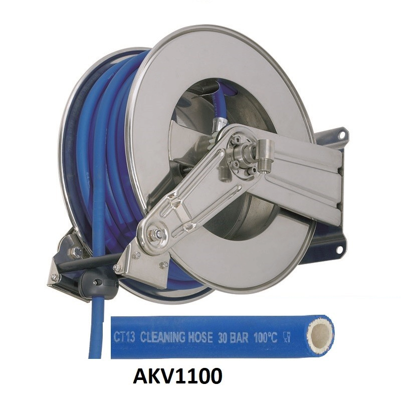 Enrouleur automatique Agroalimentaire inox | Enrouleur automatique en inox avec Tuyaux 1/2" 30 bar 100°C RAMEX | AKV1100-V05_1