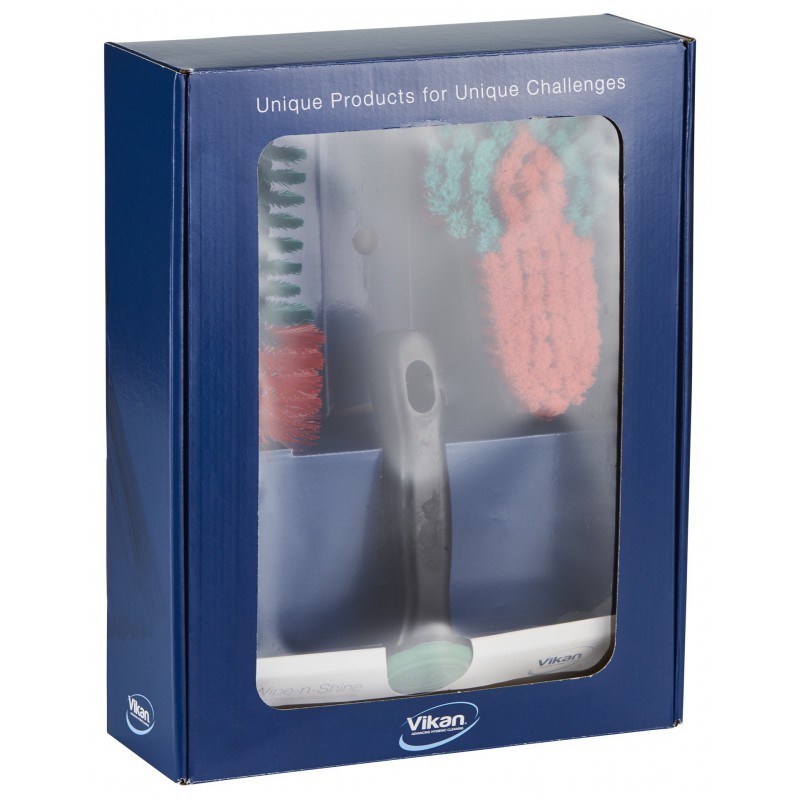 Brosse Transport et voiture | Vikan Kit Transport 2 Brosses & Raclette pare-brise Wipe-N-Shine 1250mm Noir 521152 | VIK-521152