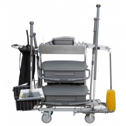Nettoyage collectivité  | Vikan Chariot de nettoyage toilettes 40 cm Gris 990124 | VIK- 990124