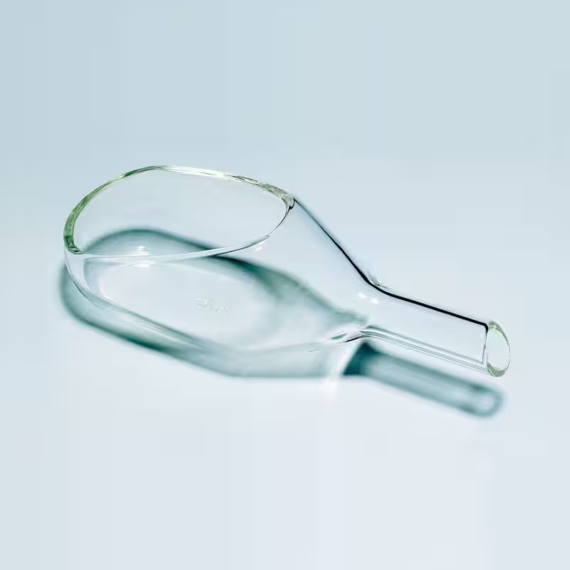 Pelle inox de laboratoire | Pelle de pesée verre borosilicaté 3.3 avec manche creux | ROG-FKW039_1