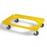 Chariot roule bac - 200Kg - roulettes pivotantes en acier - 5 couleurs : Couleur:Jaune