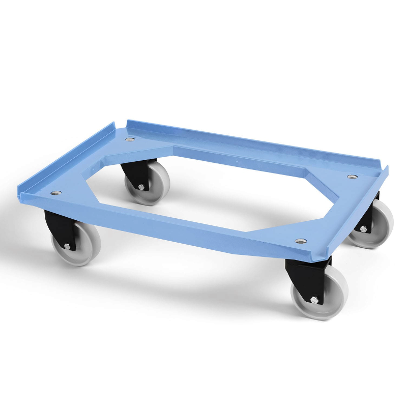 Chariot roule bac | Chariot roule bac agroalimentaire 200Kg roues plastique PP pivotantes 3 couleurs | MM-25304_1