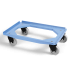 Chariot roule bac agroalimentaire 200Kg roues plastique PP pivotantes 3 couleurs : Couleur:Bleu