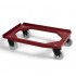 Chariot roule bac agroalimentaire 200Kg roues plastique PP pivotantes 3 couleurs : Couleur:Rouge