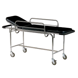 Matériel médical | Chariot brancard en inox sellerie simili cuir noir | AGE-986F_1