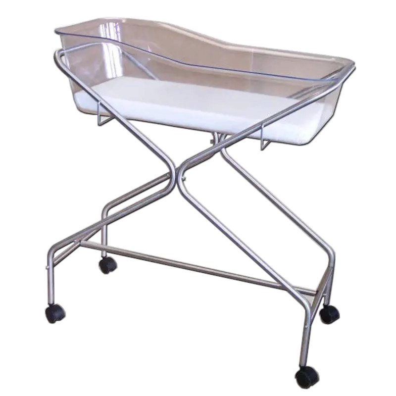 Matériel et consommable | Berceau médical nouveau né structure inox panier acrylique | AGE-584