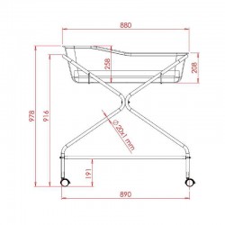 Matériel et consommable | Berceau médical nouveau né structure inox panier acrylique | AGE-584