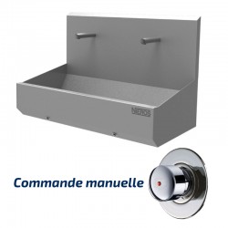 Lave-mains collectif | Lave mains collectif inox mural avec commande TEMPOSTOP de 2 à 6 postes | NIE-2530-022