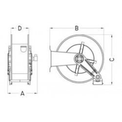 Enrouleur automatique inox sans tuyau | Enrouleur automatique inox 100 bar pour tuyau 20 m 3/4" et 15 m 1" | OMP-37143