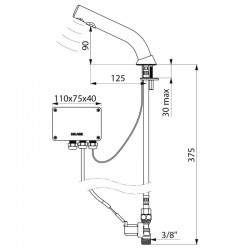Plan Robinet de lavabo BLACK BINOPTIC  DELABIE 378035