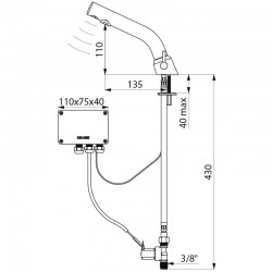 Mitigeur de lavabo automatique BLACK BINOPTIC MIX 220 Volts DELABIE 378MCHB