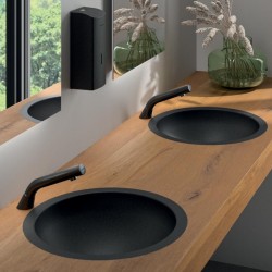 Vasque à encastrer Ø 385 HEMI noir mat DELABIE 120490BK