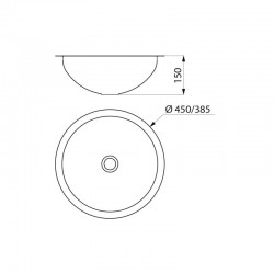 Plan vasque à encastrer Ø 385 HEMI noir mat DELABIE 120490BK