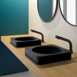 Vasque à poser QUADRA noir mat DELABIE 120650BK