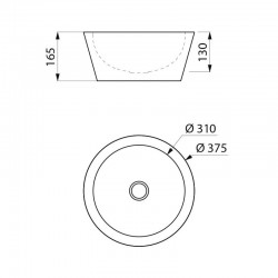 Plan vasque à poser ALGUI noir mat DELABIE 120110BK