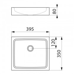 Plan vasque à poser UNITO noir mat DELABIE 120810BK
