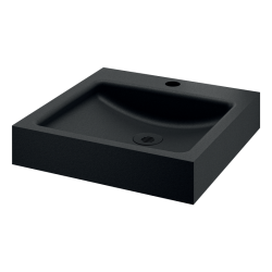 Vasque à poser UNITO noir mat avec trou de robinetterie DELABIE 121810BK
