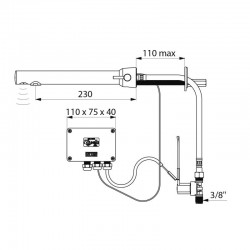 Mitigeur de lavabo automatique BLACK BINOPTIC MIX 220 Volts DELABIE 379MCHB