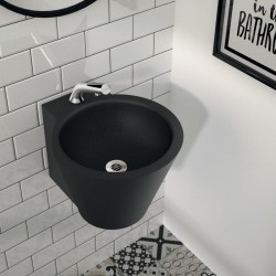 Lavabo suspendu MINI BAILA noir mat DELABIE 121180BK