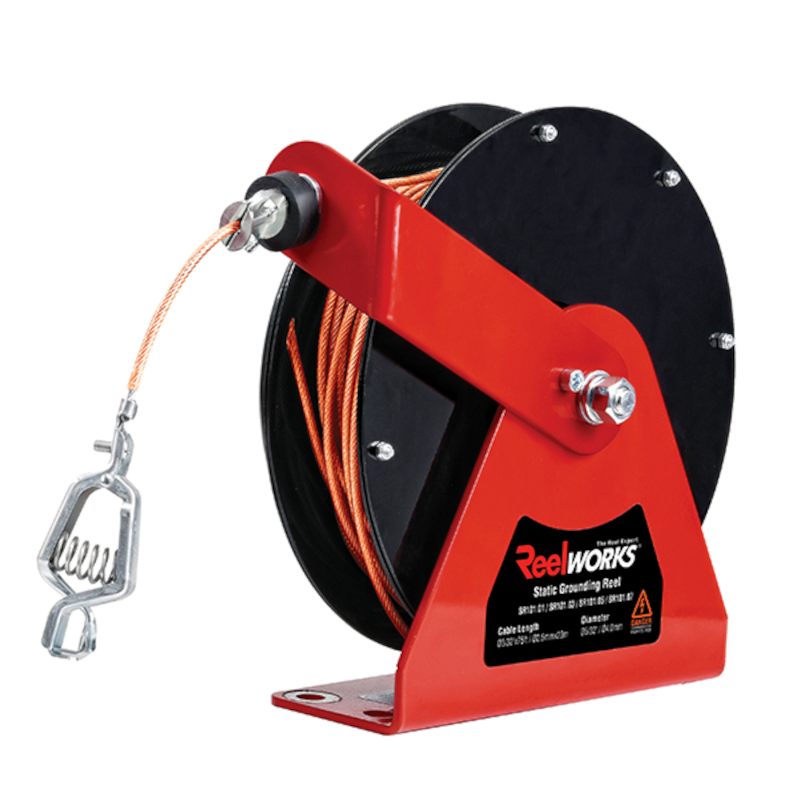 Enrouleur automatique acier peint | Enrouleur automatique de sécurité de mise à la terre ATEX Reelworks SR101-01 23 m | RED-S...